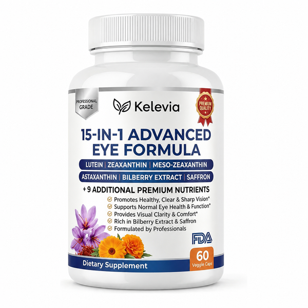 Kelevia Advanced Eye Formula, 60 vegetarian capsules, front of bottle